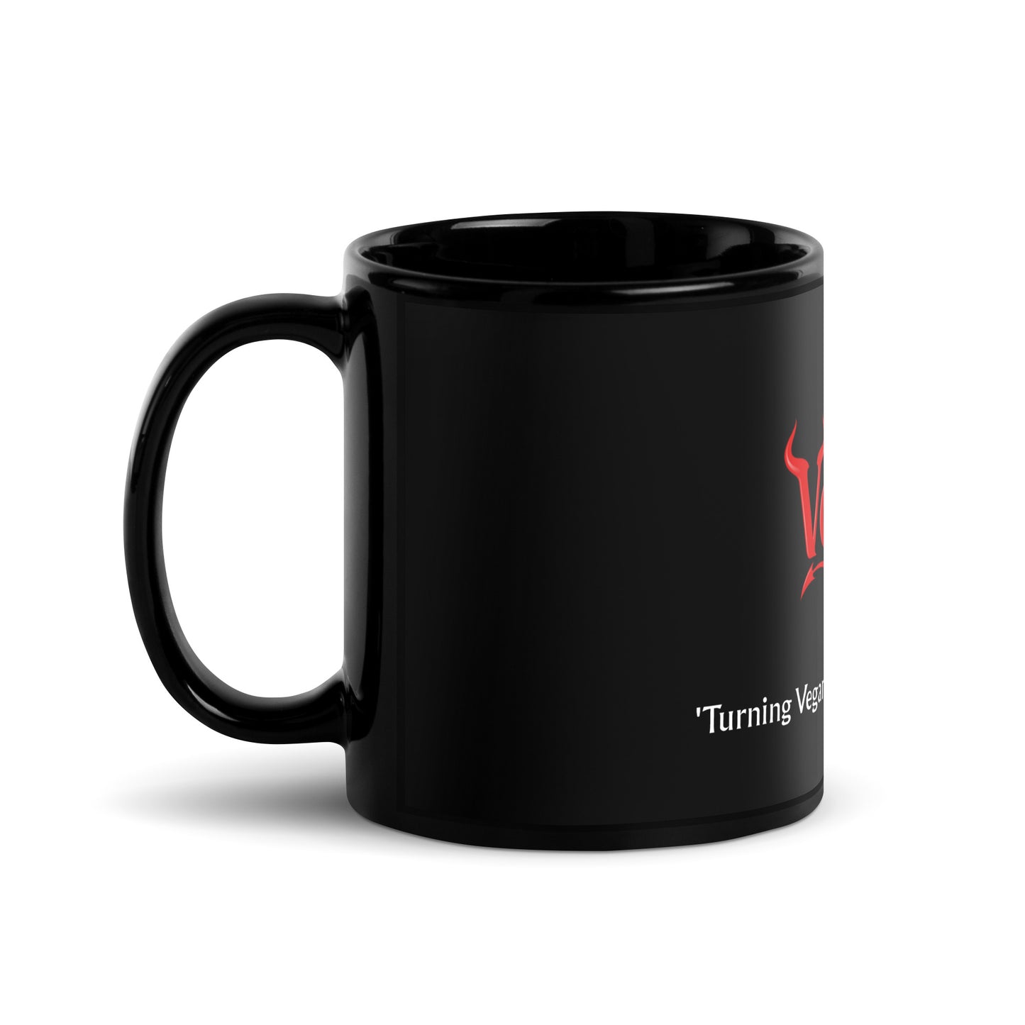 Not Vegan Friendly Black Glossy Mug
